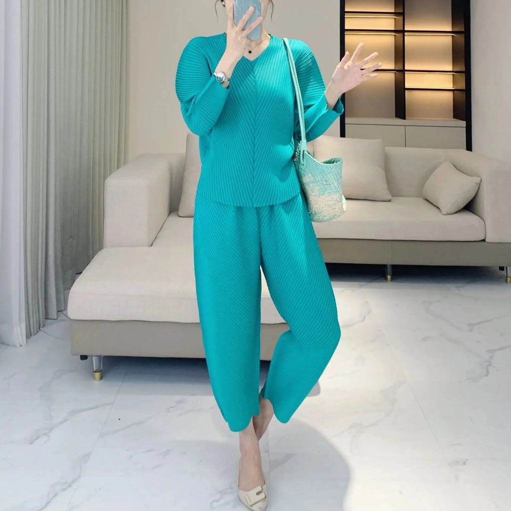 Luxe Pleated Co-ord Pants Set
