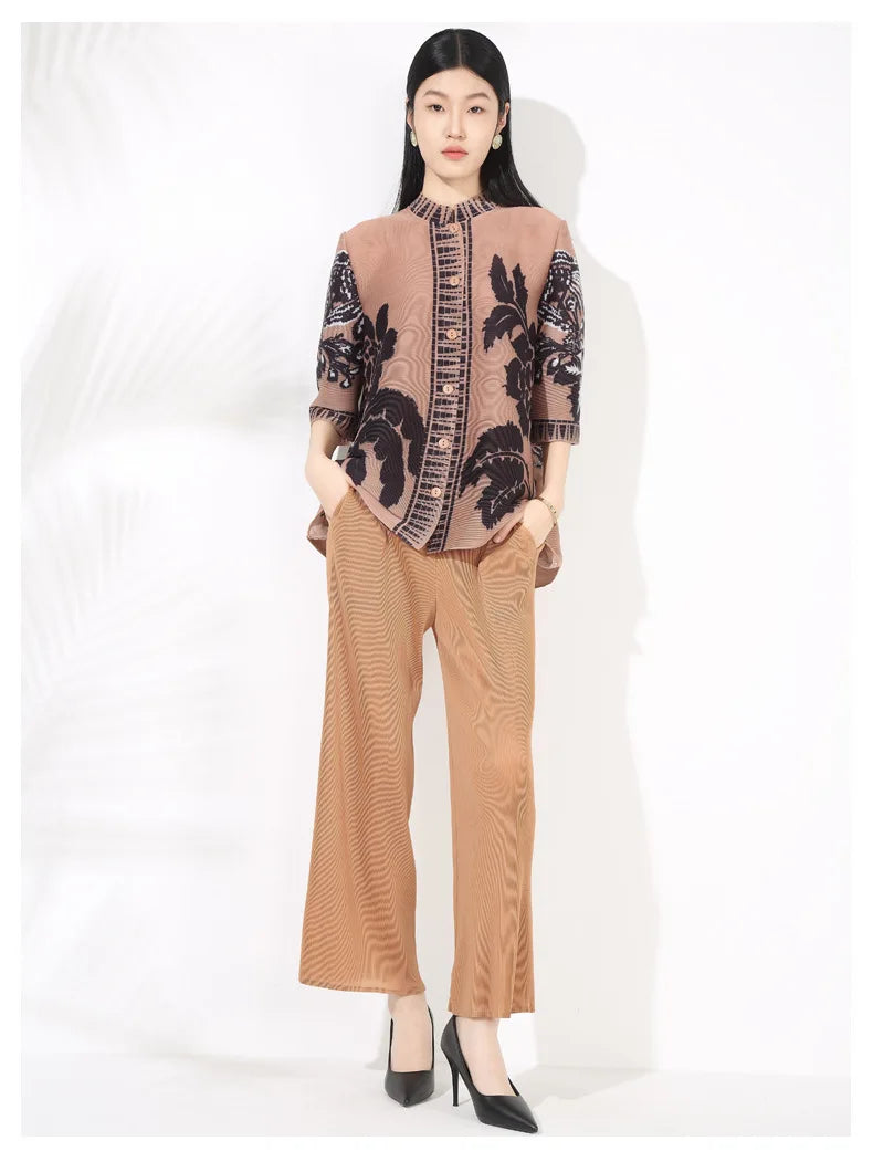 Textured Pleated Knit Co-ord Set