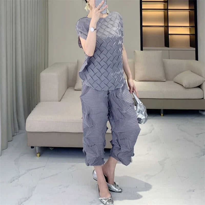 Luxe Pleated Crinkled 2-Piece Set