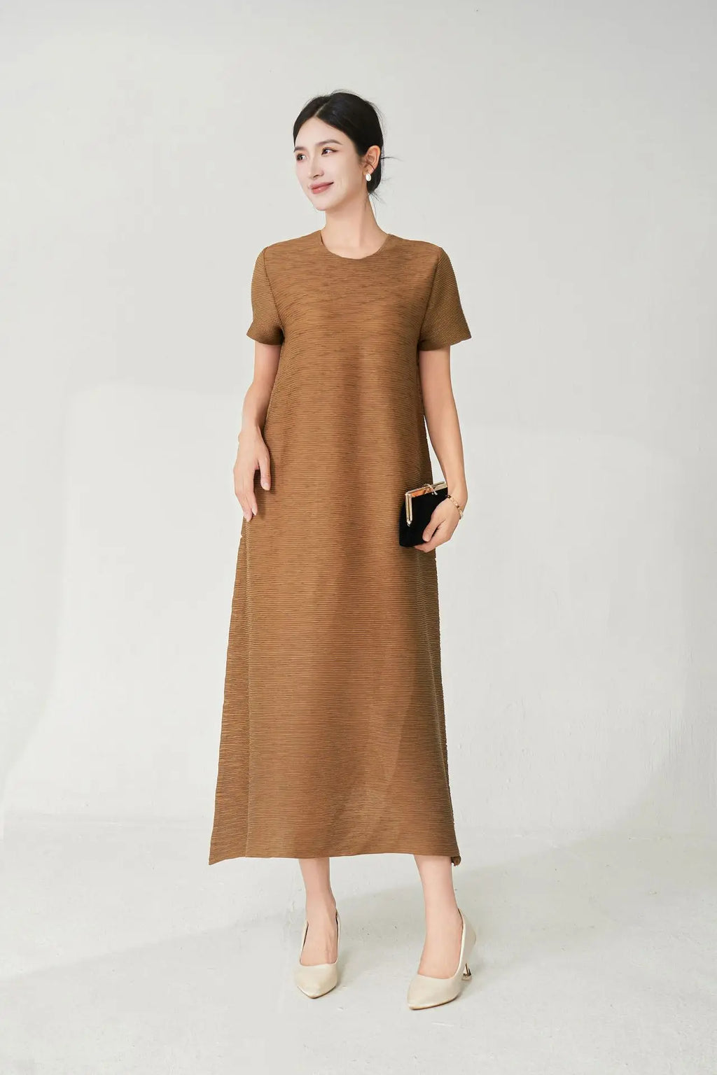 Couture Plissé Japanese Midi Dress