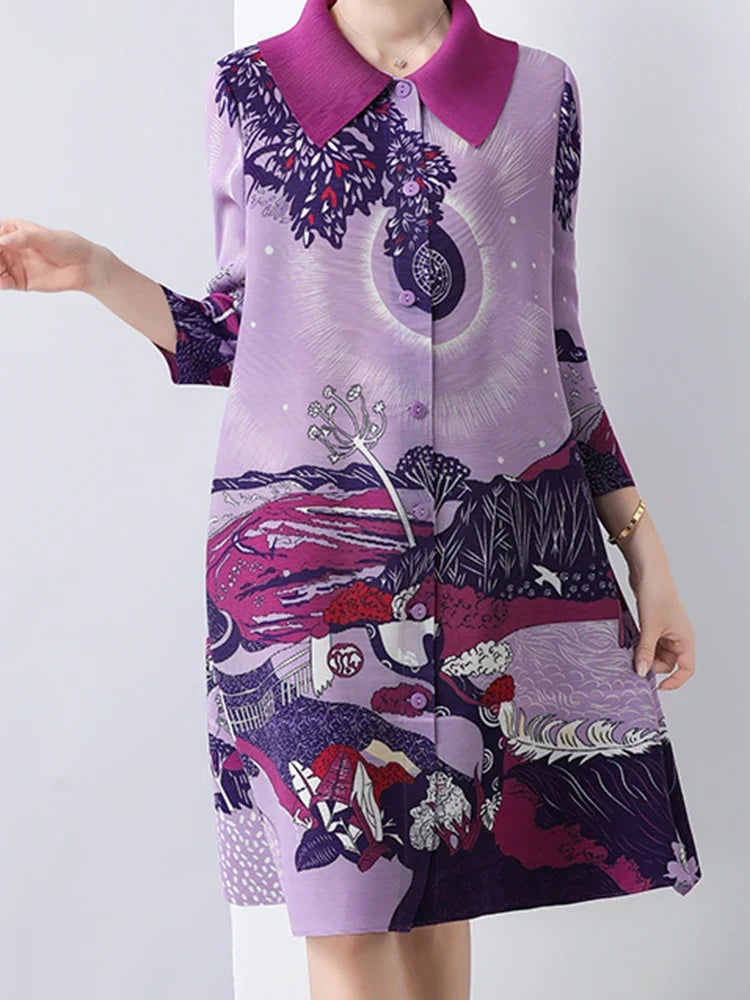 Luxury Pleated Japanese Outerwear