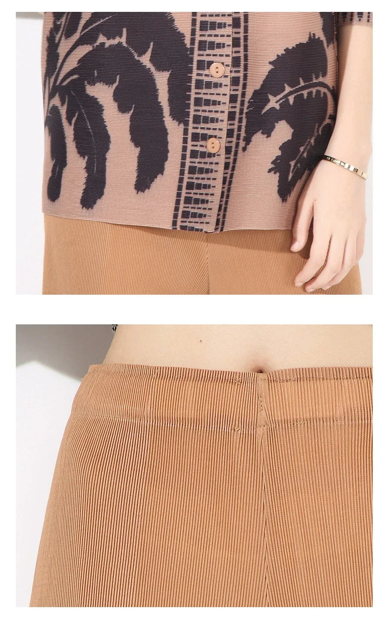 Textured Pleated Knit Co-ord Set