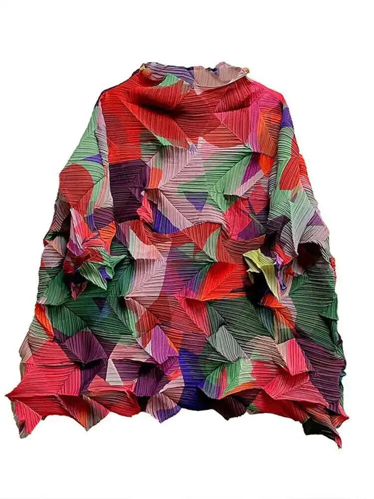 Luxe Pleated Geometric Top