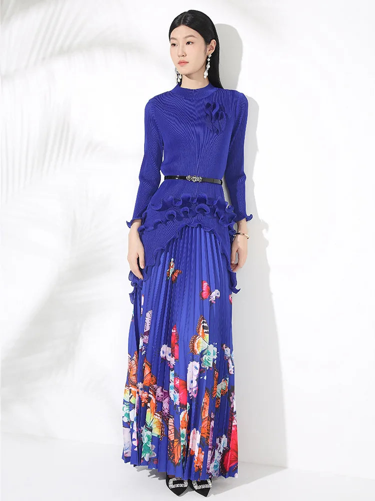 Petite Japanese Pleated Butterfly Skirt Set