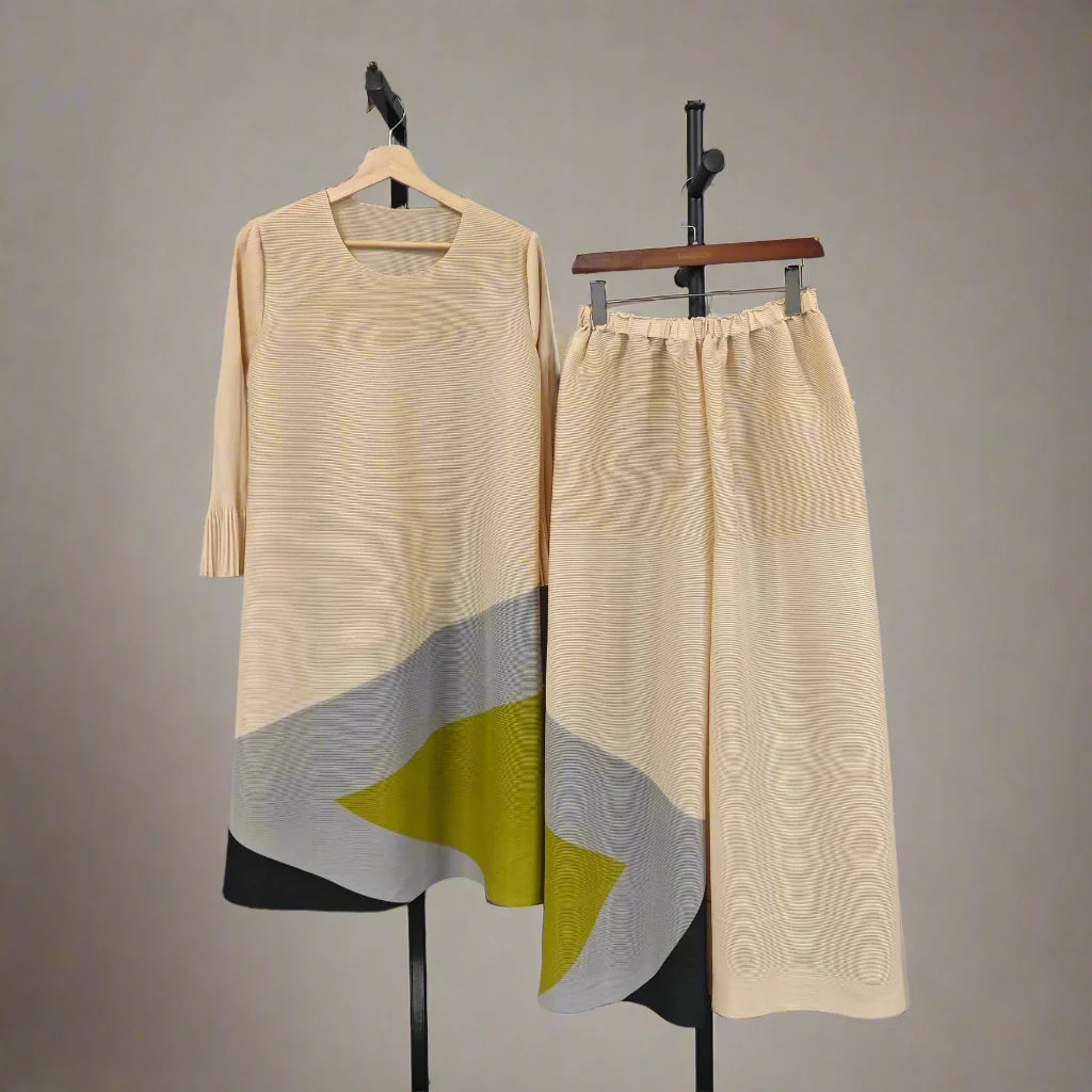 Oversized Pleated Tunic & Palazzo Set
