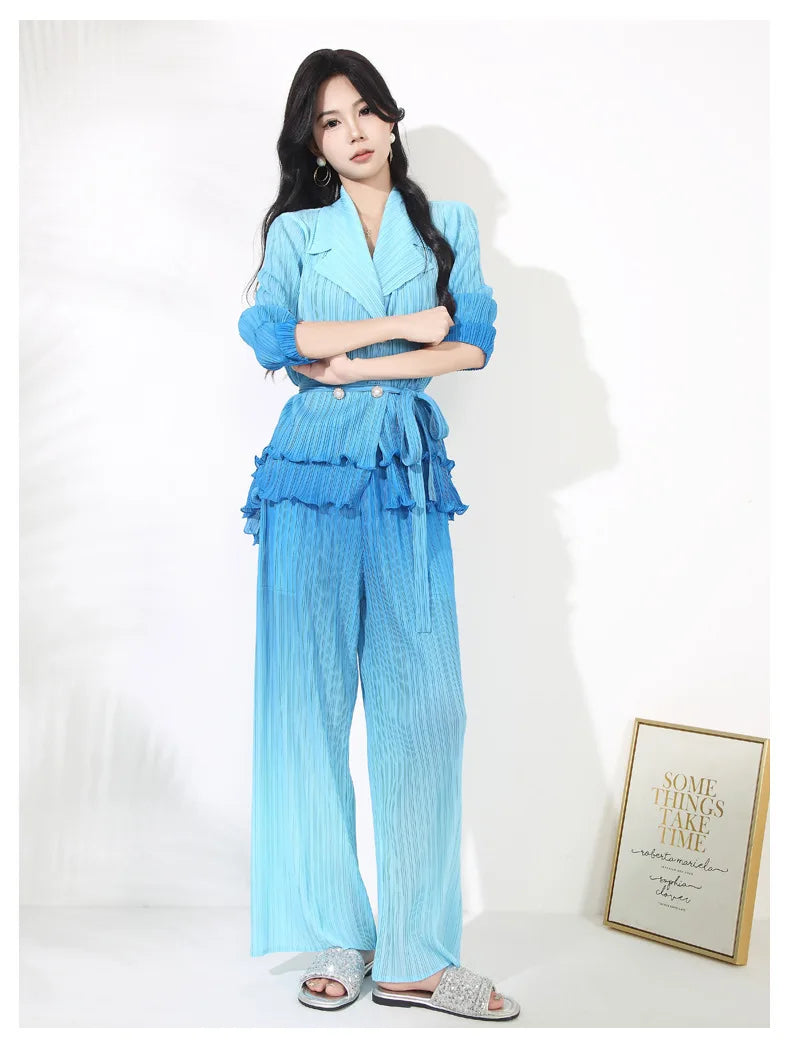 Luxe Pleated Cocktail Pants Suit