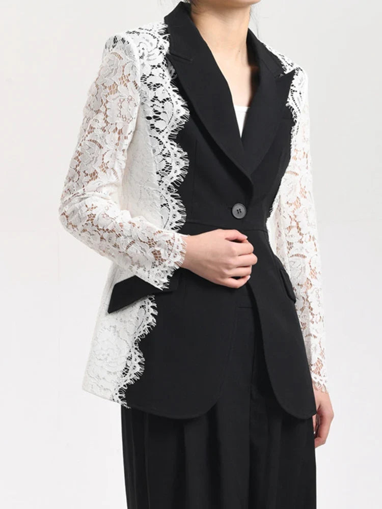 Couture Lace Sleeve Blazer