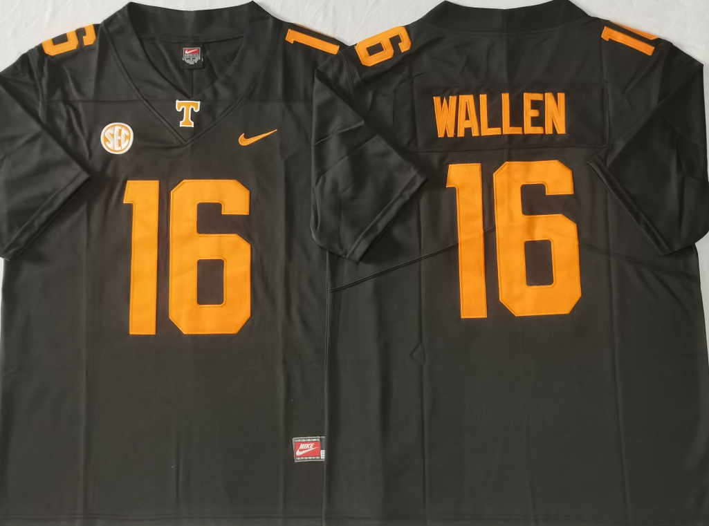 Tennessee Volunteers Black #16 WALLEN Stitched Jersey