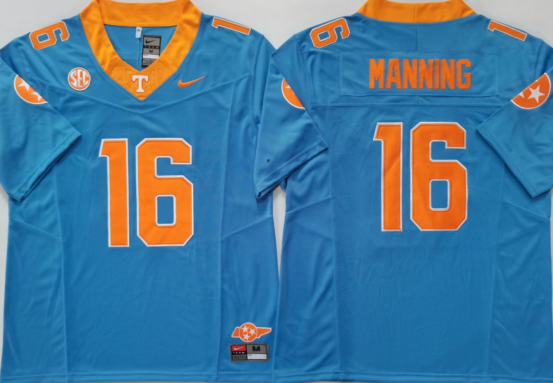 Tennessee Volunteers Blue #16 MANNING Stitched Jersey