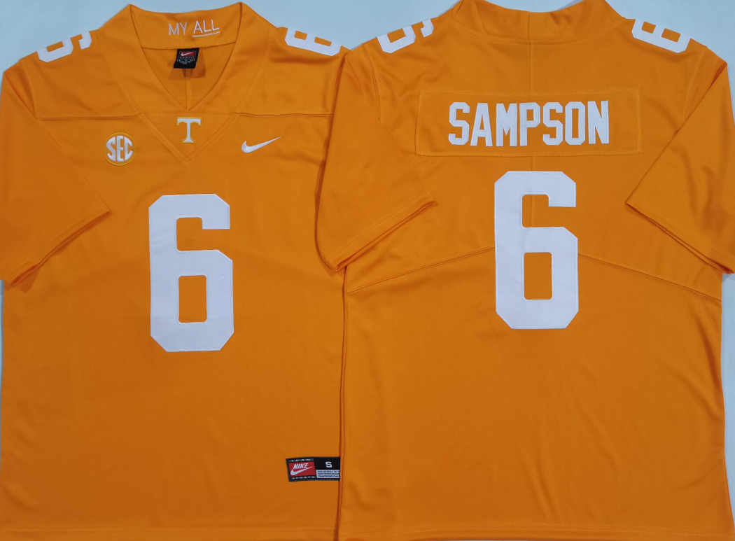 Tennessee Volunteers Orange #6 SAMPSON Stitched Jersey