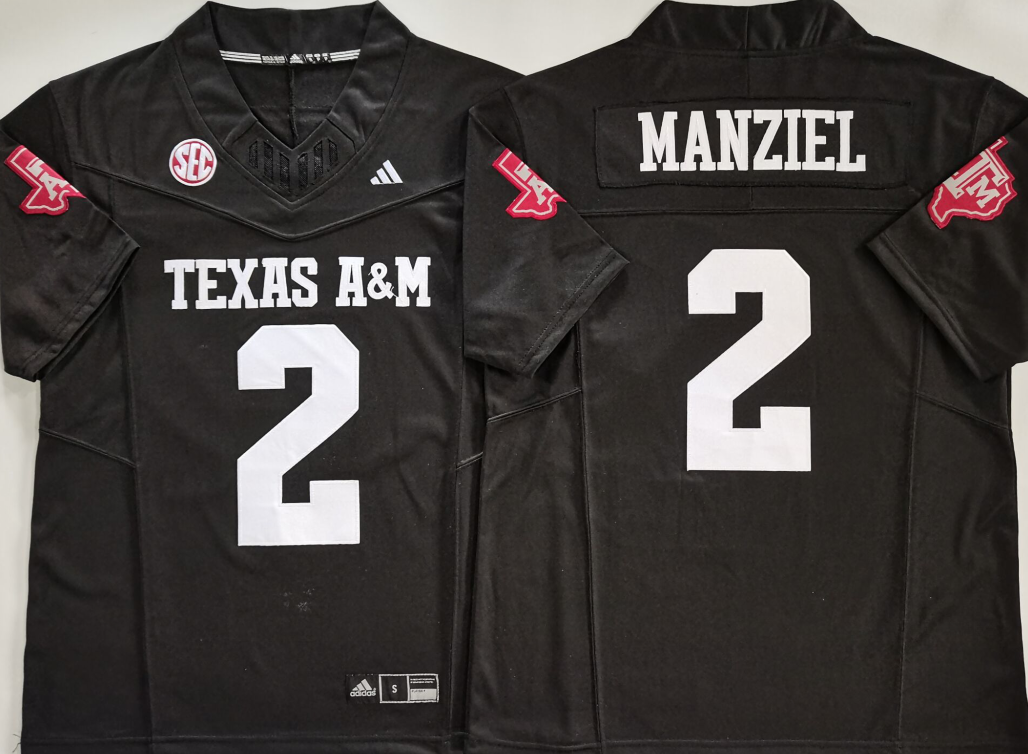 Texas A&M Aggies Black #2 MANZIEL Stitched Jersey