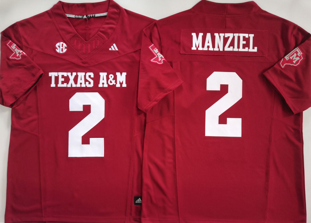 Texas A&M Aggies Red #2 MANZIEL Stitched Jersey