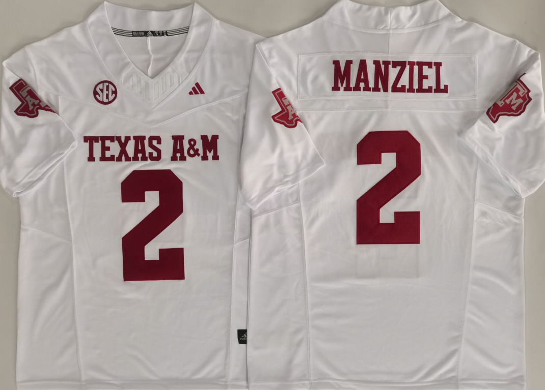 Texas A&M Aggies White #2 MANZIEL Stitched Jersey