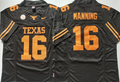 Texas Longhorns Black #16 MANNING Stitched Jeresy