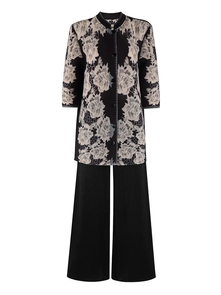 Textured Pleated Knit Co-ord Set