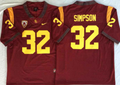 USC Trojans Red #32 SIMPSON Stitched Jersey