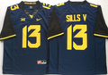 West Virginia Mountaineers Blue #13 SILLS V Stitched Jersey