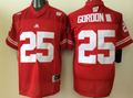 Wisconsin Badgers Red #25 Gordon III Stitched Jersey