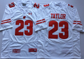 Wisconsin Badgers White #23 TAYLOR Stitched Jersey