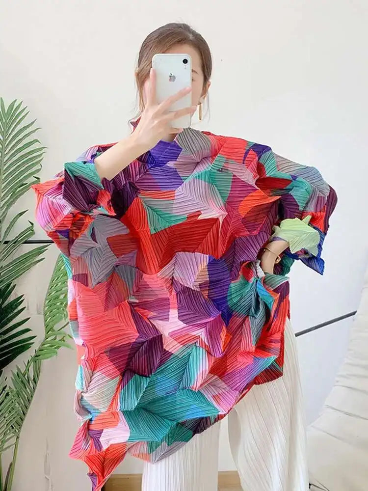 Luxe Pleated Geometric Top