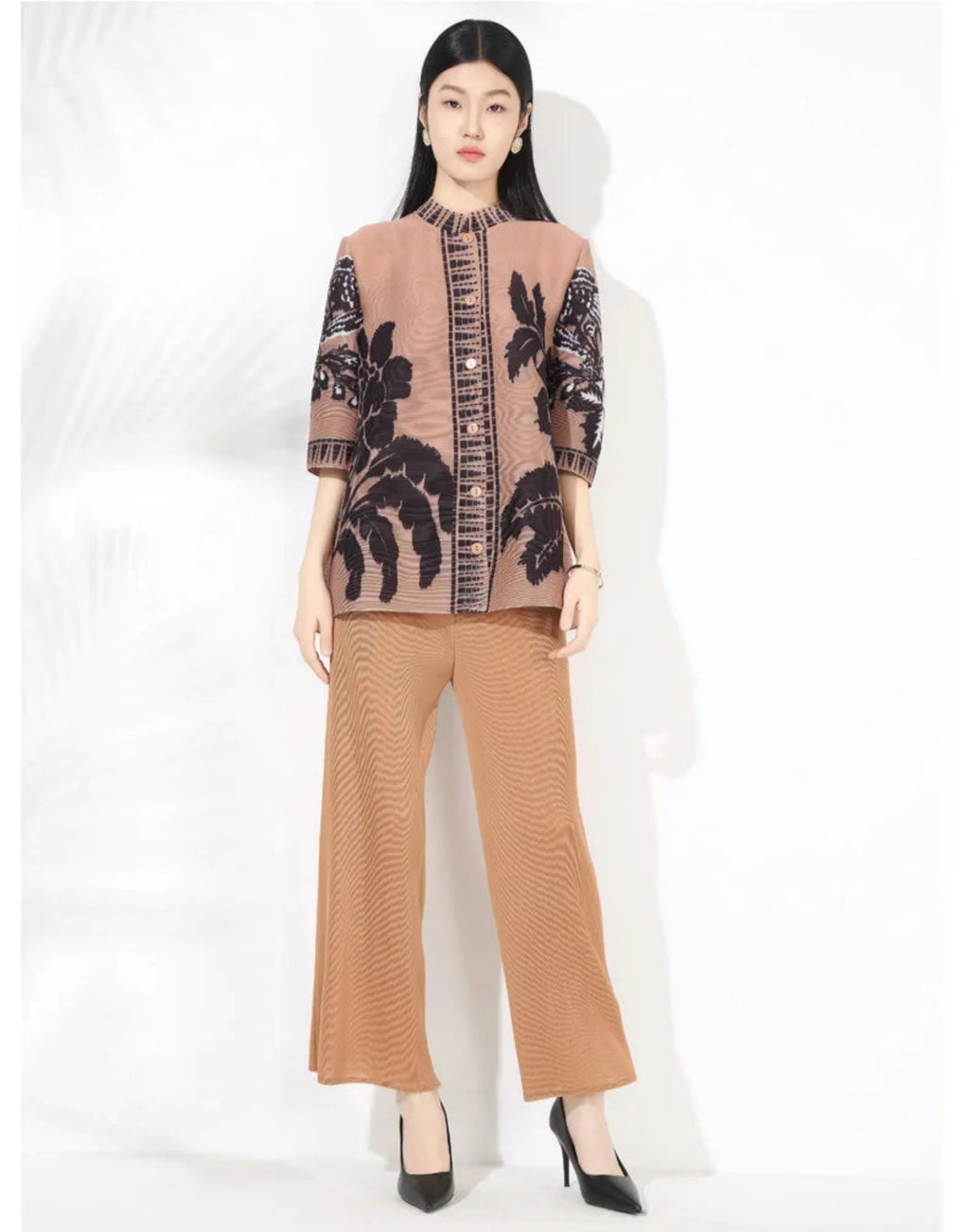 Textured Pleated Knit Co-ord Set