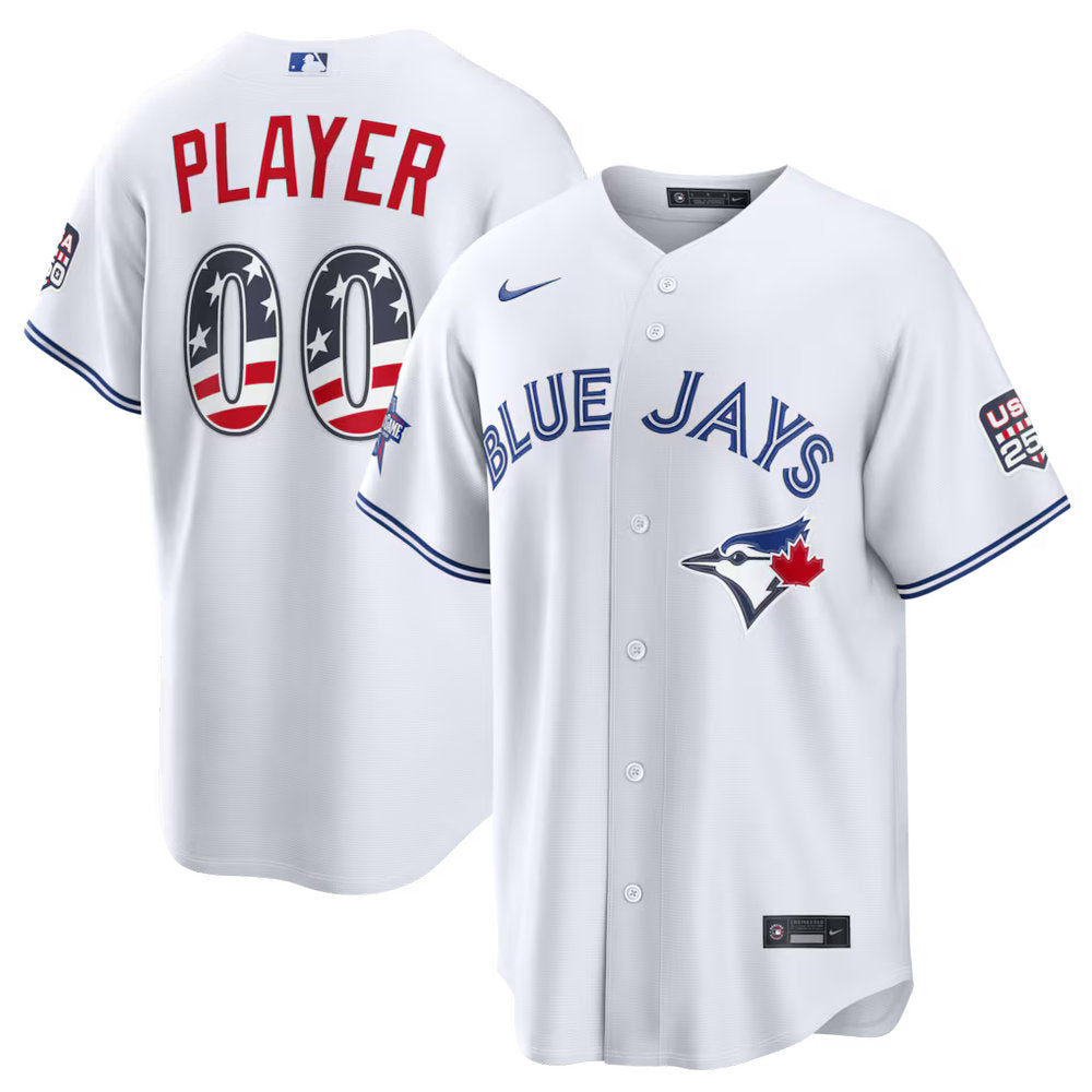 Men’s Toronto Blue Jays Nike White 2026 All-Star Edition Stars & Stripes Stadium Custom Jersey