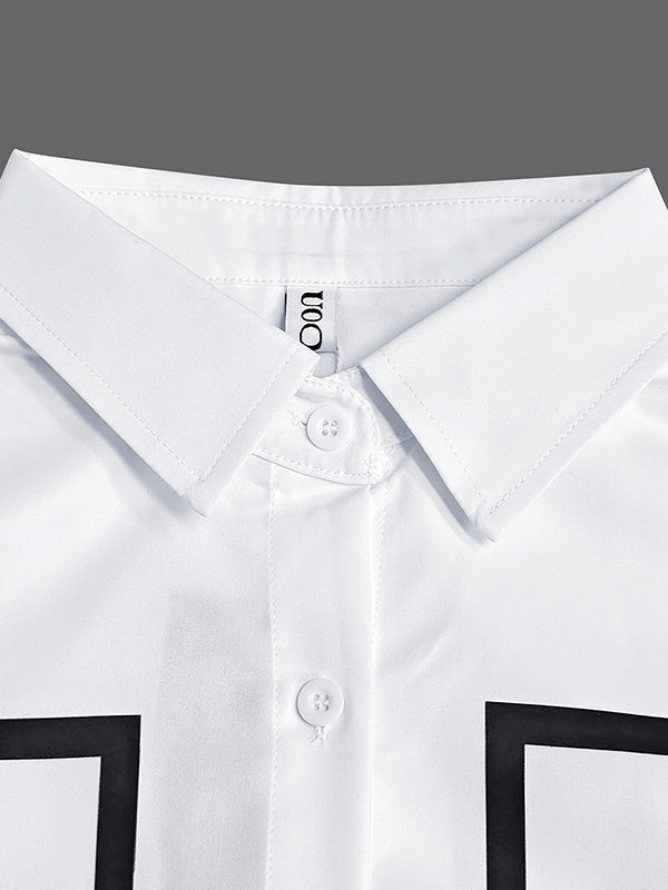 Half Sleeves Loose Buttoned Striped Lapel Midi Dresses Shirt Dress