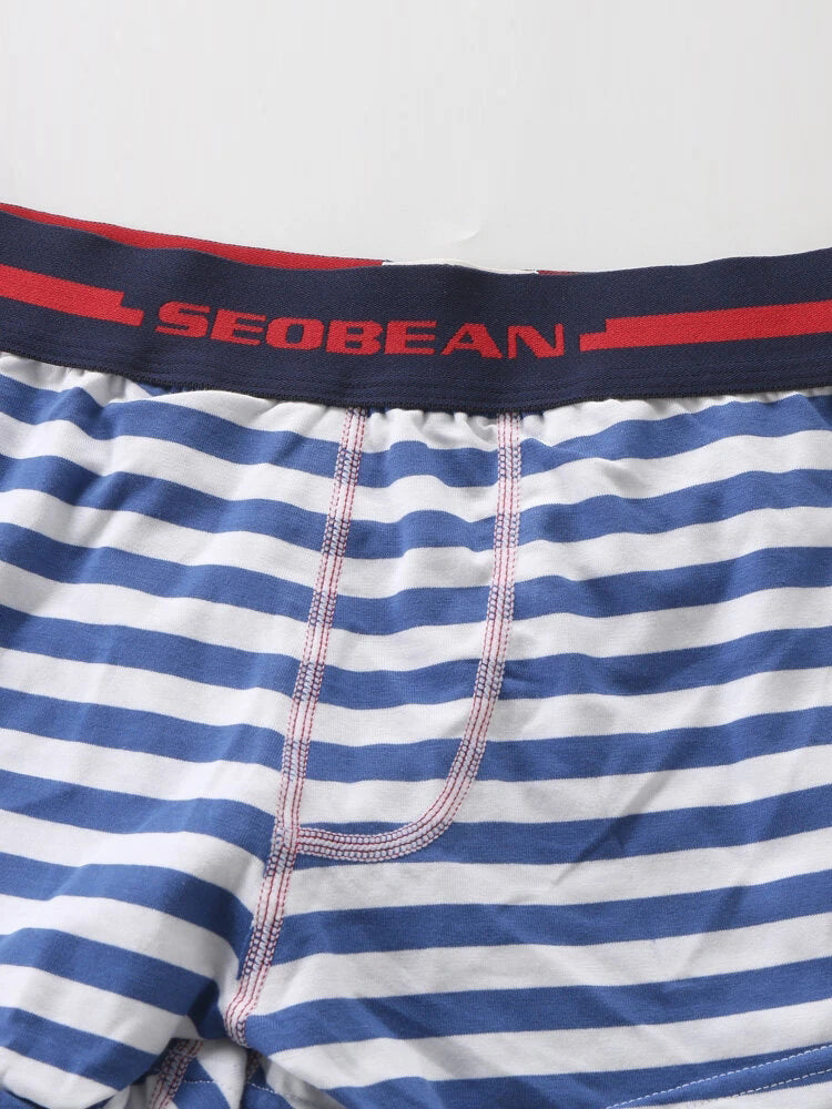 Men's Striped Casual Loungewear Loose Boxer Briefs