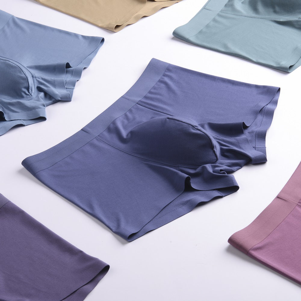 Comfy Plain Modal Boxer Briefs Cozy Underwear for Men