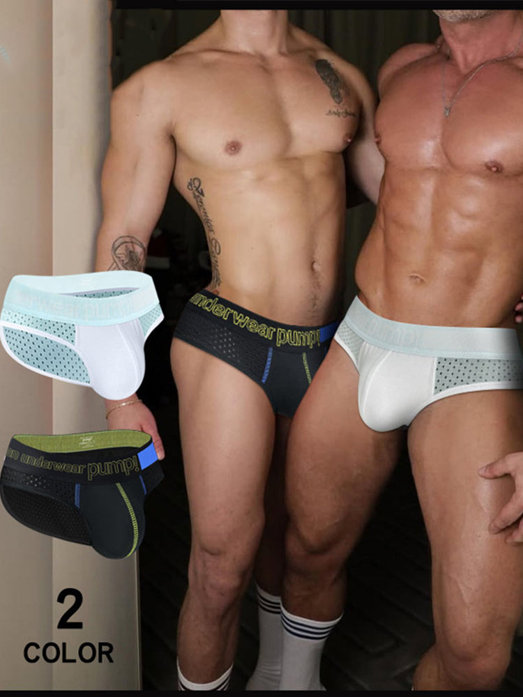 2 Pack Men's Mesh Loose Fit Sport Low-Rise Briefs