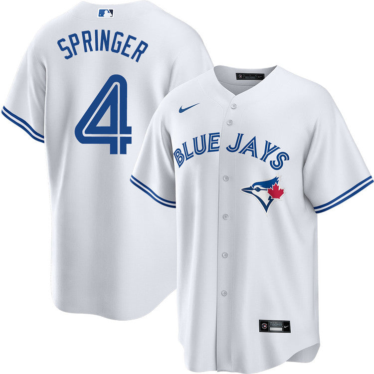 Men’s Toronto Blue Jays George Springer #4 White Baseball Jer