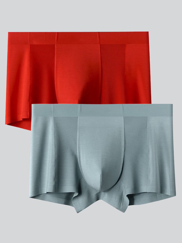 2 Pack Men's Breathable Seamless Modal Trunks