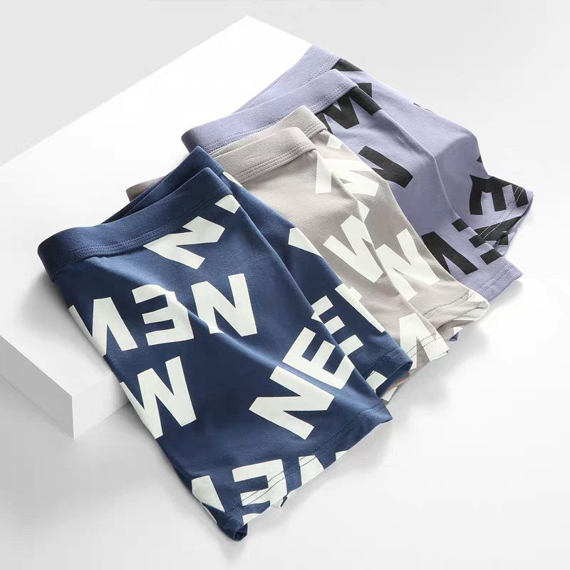 3Pcs Mens Printed U Convex Pouch Boxer Briefs