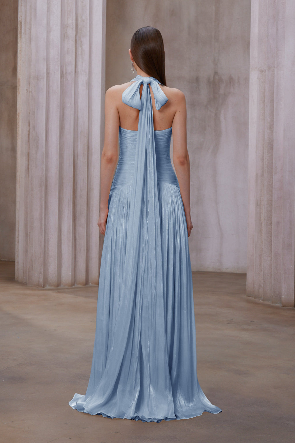 Uranie Blue Gathered Maxi Dress