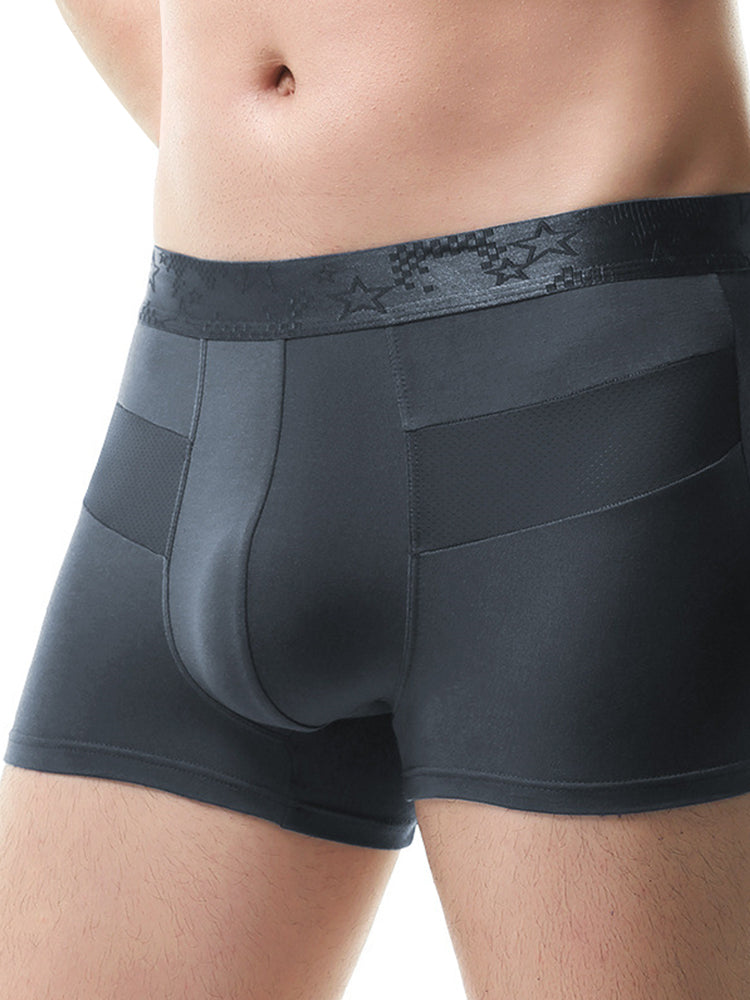3 Pack Men's Breathable Splicing Mesh Trunks
