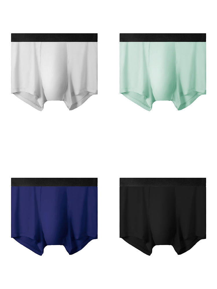 4 Pack Men's Silky Thin Seamless Trunks