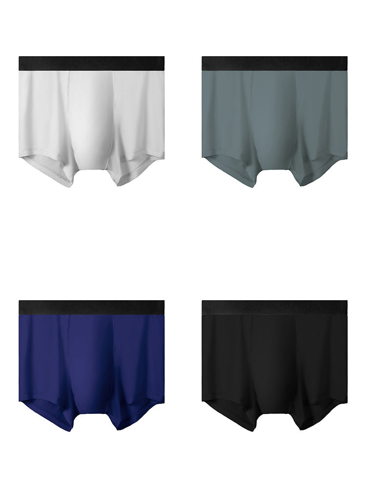 4 Pack Men's Silky Thin Seamless Trunks
