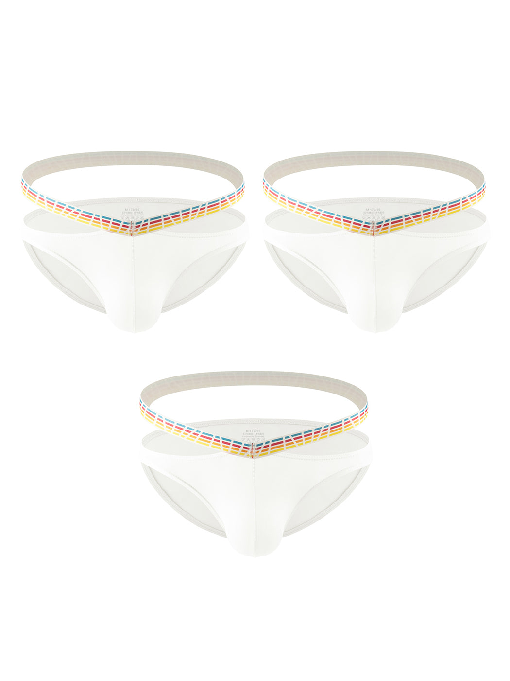 3 Pack Men's Sexy Color-Block Hollow Out Underwear Bikini