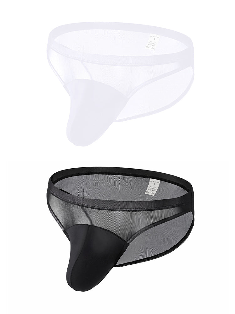 2 Pack Men's Seductive Mesh Sheer Briefs
