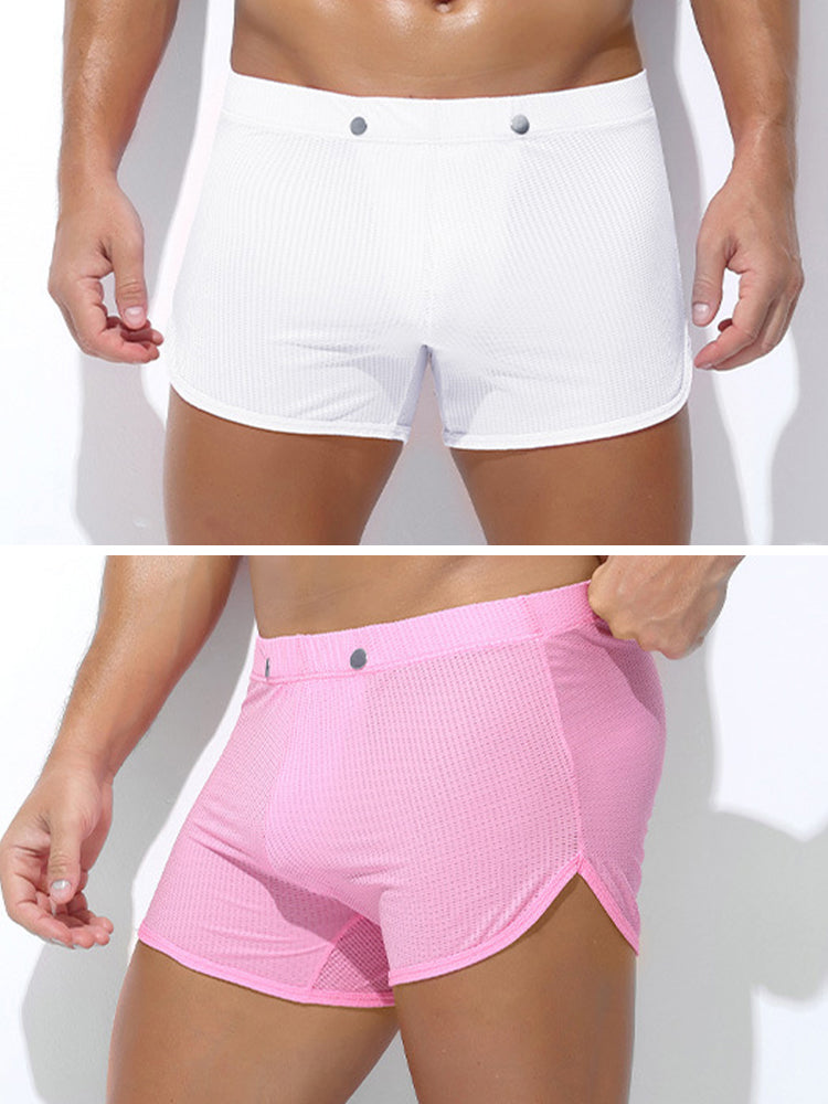 2 Pack Men's Breathable Mesh Boxer Briefs