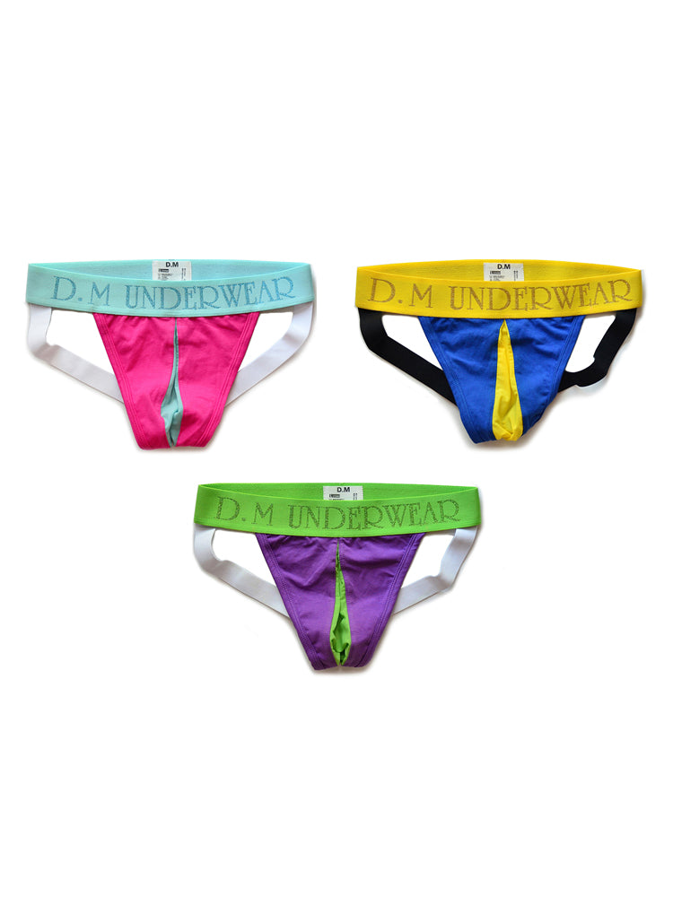 3 Pack Men's  Sexy Transparent Mesh Netted Jockstrap