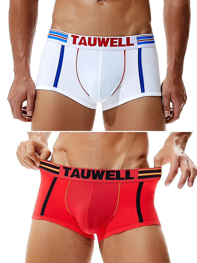 2 Pack Men's Low-Rise Cotton Breathable Trunks Suitable for Sports