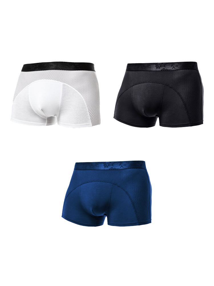 3 Pack Men's Ice Silk Sports Breathable Boxer Briefs