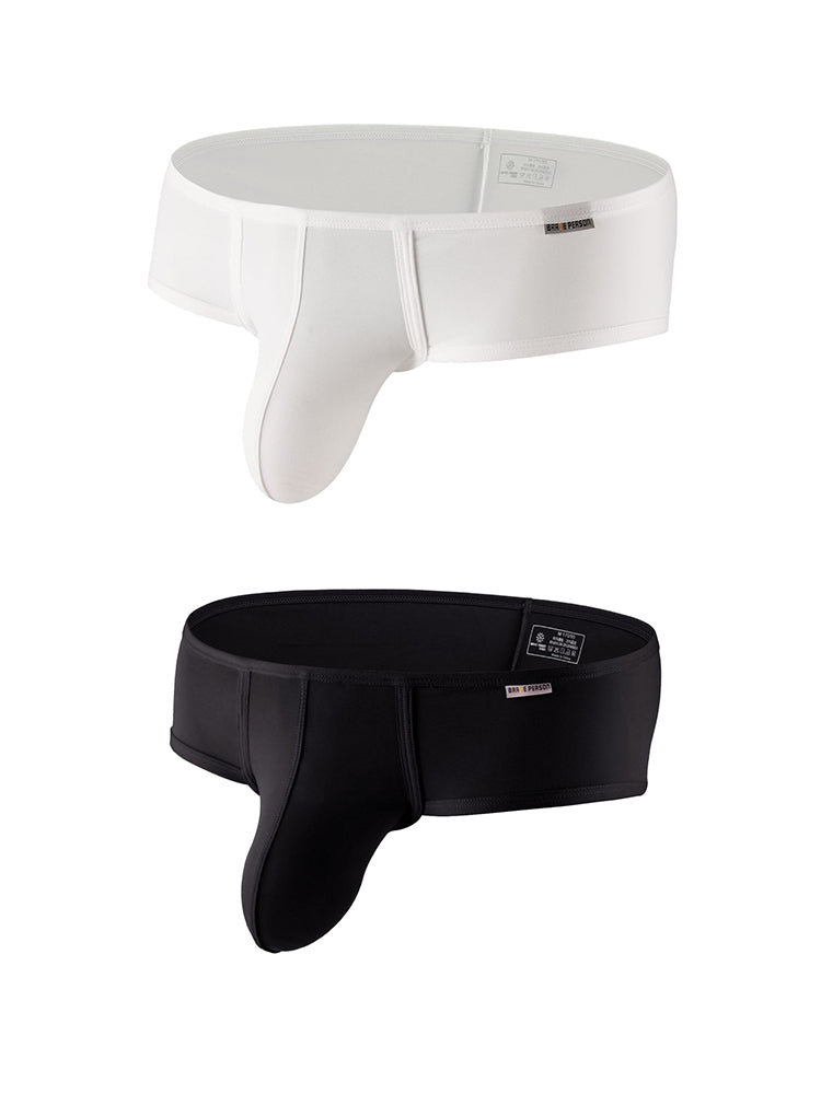 2 Pack Men's 3D Pouch Low-Rise Slim-Fit Trunks