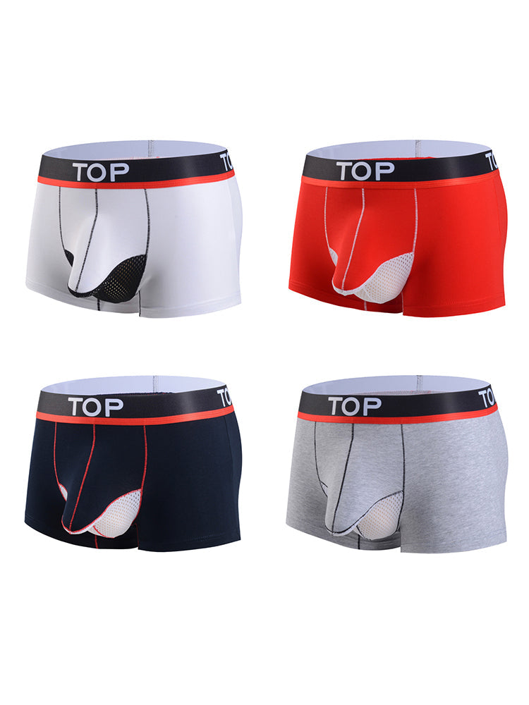 4 Pack Men's Cotton Gun Egg Separation Elephant Nose Trunks