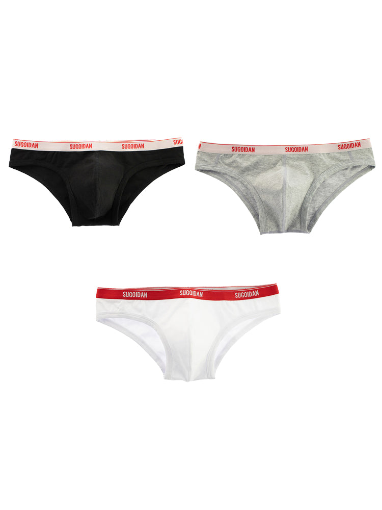 3 Pack Men's Cotton Ultra-Narrow Waistband Sexy Breathable Briefs