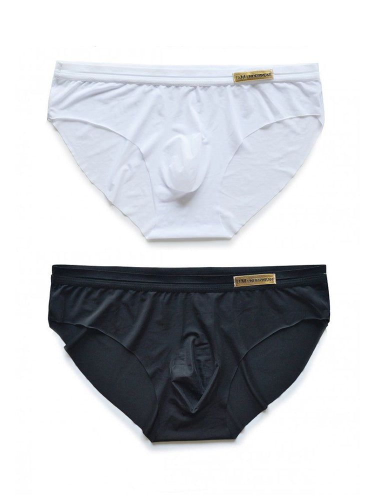 2 Pack Men's Low-Rise Sexy Solid Quick-Dry Briefs