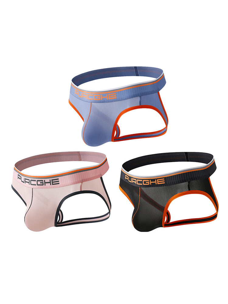 3 Pack Men's Low-Rise Ice Silk Jockstrap