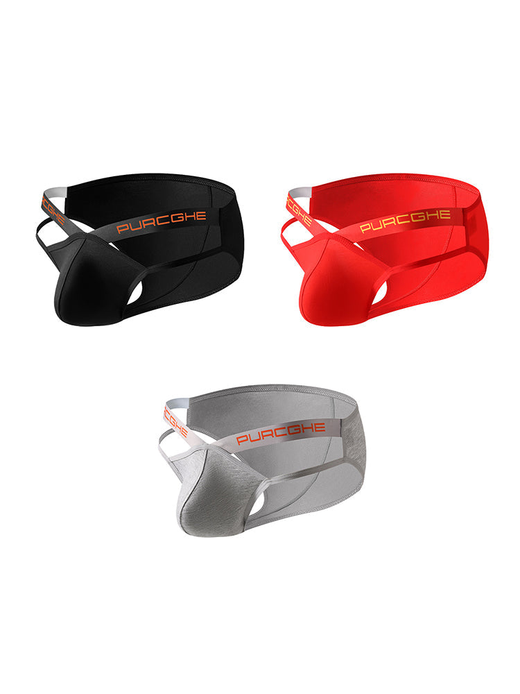 3 Pack Men's Low-Rise Sexy Hollow-Out Bikinis