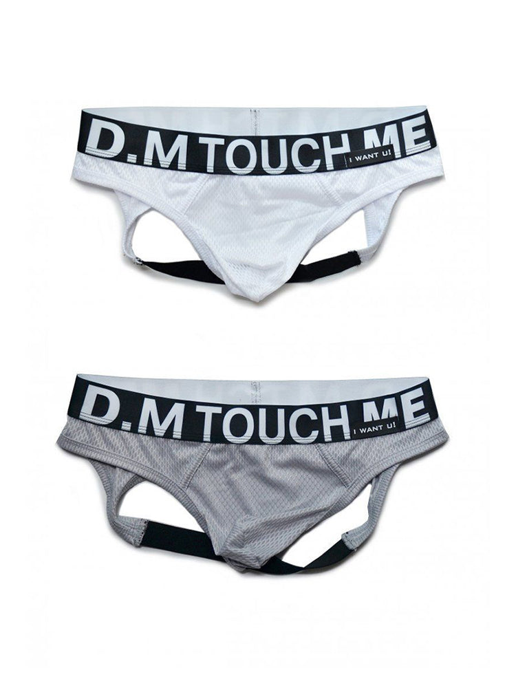 2 Pack Men's Low Waist Mesh Nylon Breathable Jockstrap